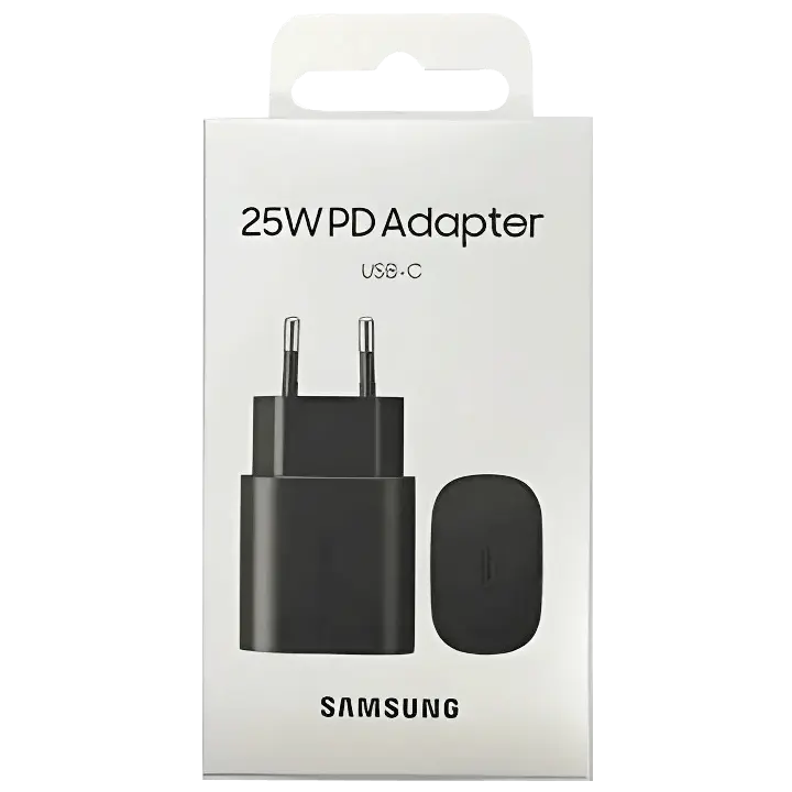 Adaptateur Samsung Type-C 25W authentique disponible chez KTelephones à Kinshasa.