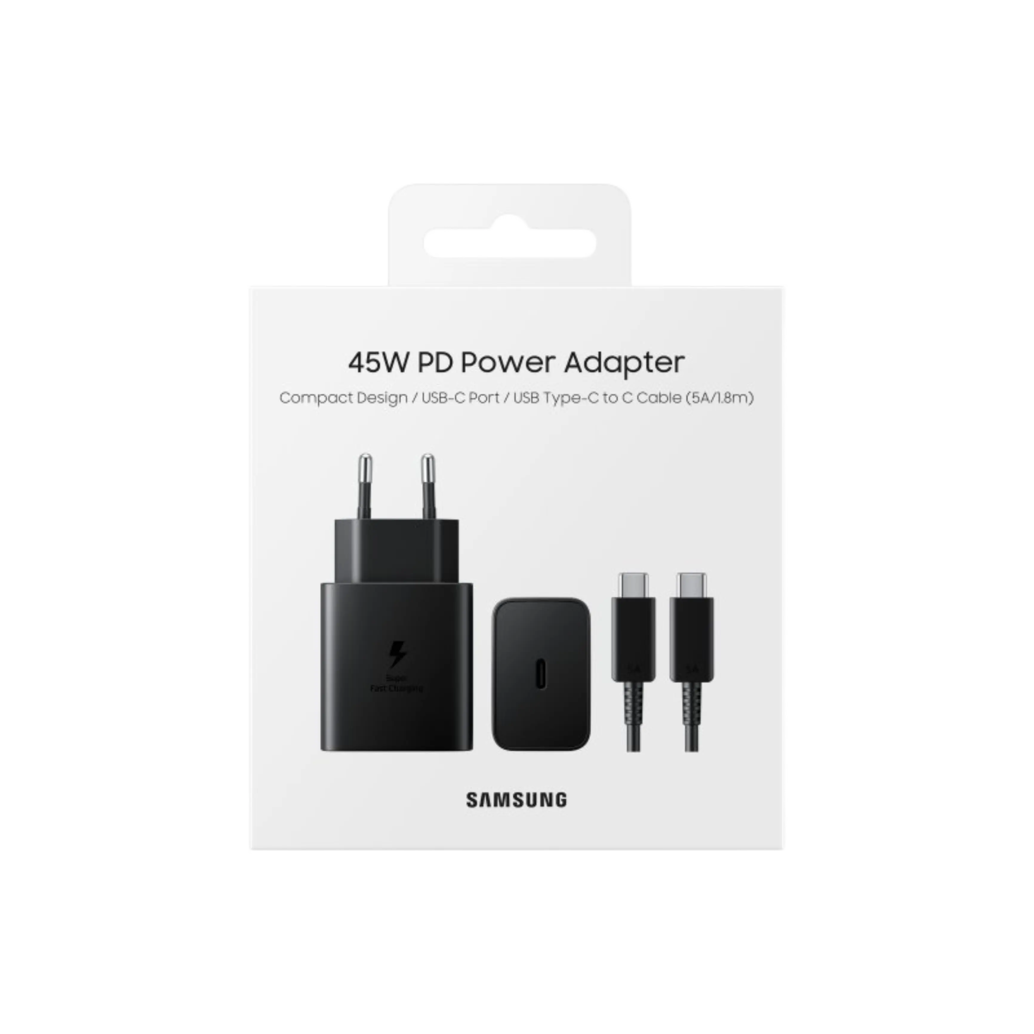 Adaptateur Samsung Type-C 45W authentique disponible chez KTelephones à Kinshasa.